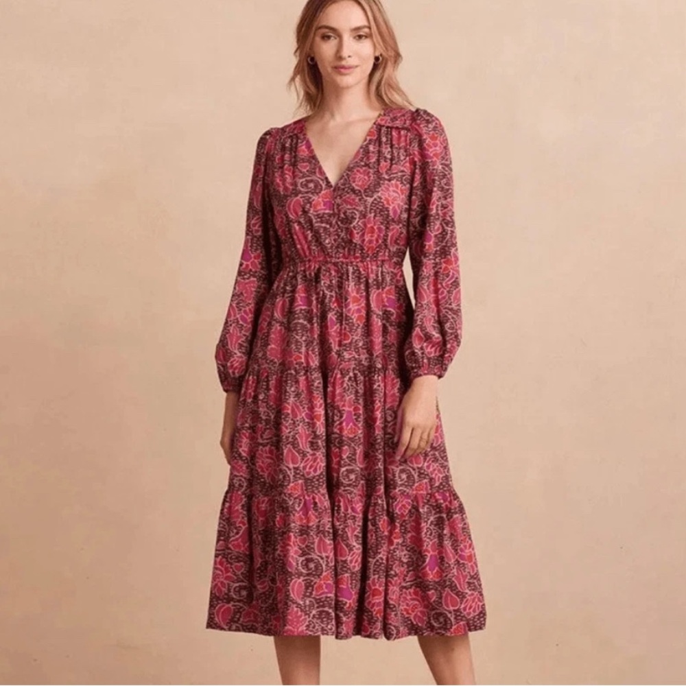Summersalt Floral Pink Midi Dress - Size XL